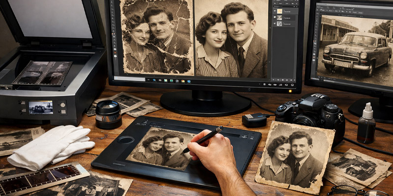 Sken negativů, obnovit staré fotografie, digitalizace starých fotografií, skenování diáků, Nové Město na Moravě,